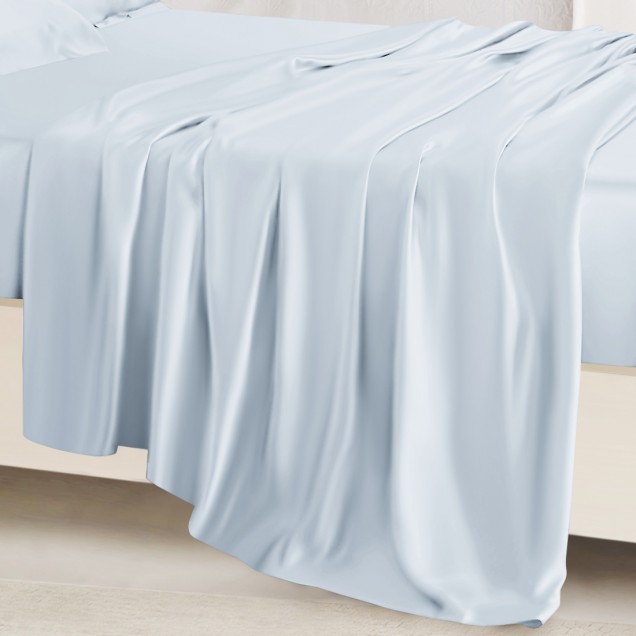 Alice Blue 22 Momme Mulberry Silk Sheet Set UK Alice Blue 22 Momme Mulberry Silk Sheet Set UK