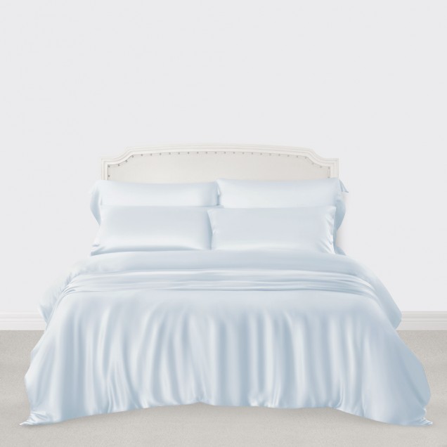 Alice Blue 3 PCS 22 Momme Mulberry Silk Duvet Cover Set UK Alice Blue 3 PCS 22 Momme Mulberry Silk Duvet Cover Set UK