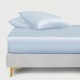 Baby Blue 22 Momme Mulberry Silk Fitted Sheet UK Baby Blue 22 Momme Mulberry Silk Fitted Sheet UK