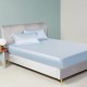 Baby Blue 22 Momme Mulberry Silk Fitted Sheet UK Baby Blue 22 Momme Mulberry Silk Fitted Sheet UK