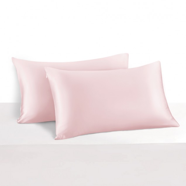 Baby Pink 22 Momme Mulberry Silk Pillowcase with Hidden Zipper UK Baby Pink 22 Momme Mulberry Silk Pillowcase with Hidden Zipper UK