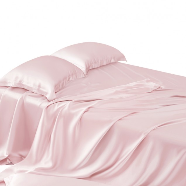 Baby Pink 22 Momme Mulberry Silk Sheet Set UK Baby Pink 22 Momme Mulberry Silk Sheet Set UK