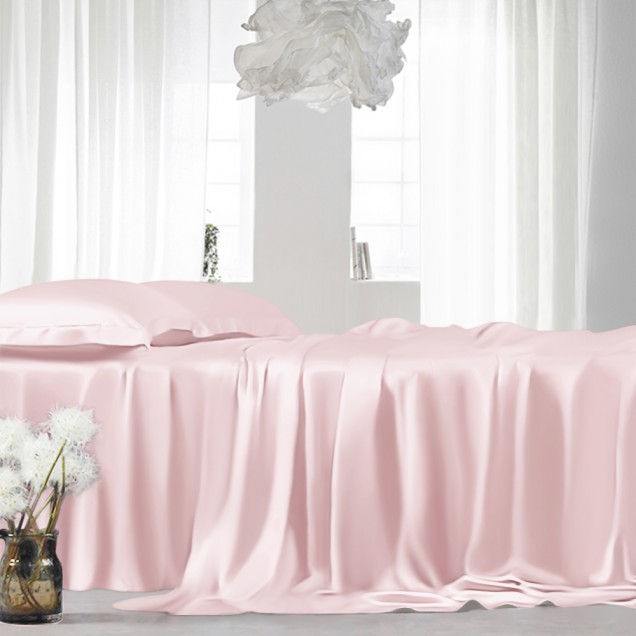 Baby Pink 22 Momme Mulberry Silk Sheet Set UK Baby Pink 22 Momme Mulberry Silk Sheet Set UK