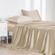 Beige 22 Momme Mulberry Silk Flat Sheet UK