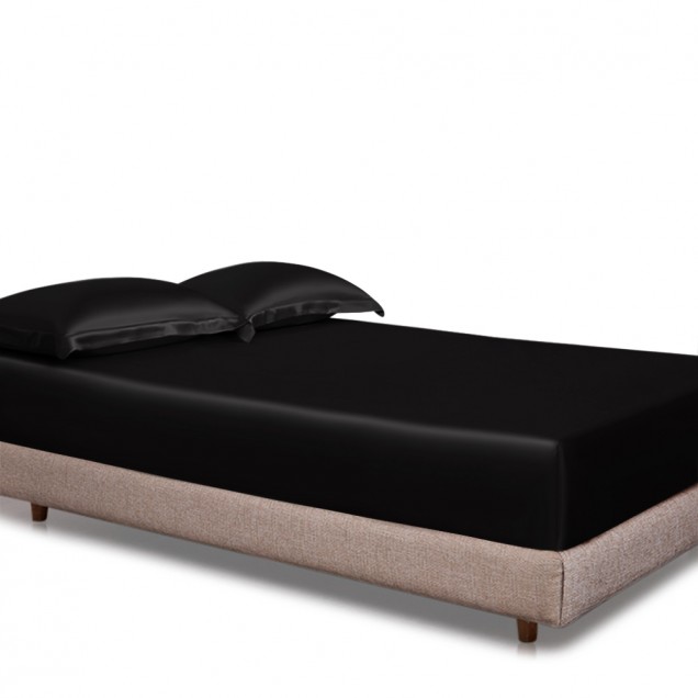 Black 22 Momme Mulberry Silk Fitted Sheet UK Black 22 Momme Mulberry Silk Fitted Sheet UK