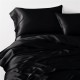 Black 3 PCS 22 Momme Mulberry Silk Duvet Cover Set UK