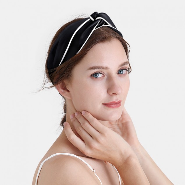 Black & Ivory Silk Headband UK Black & Ivory Silk Headband UK