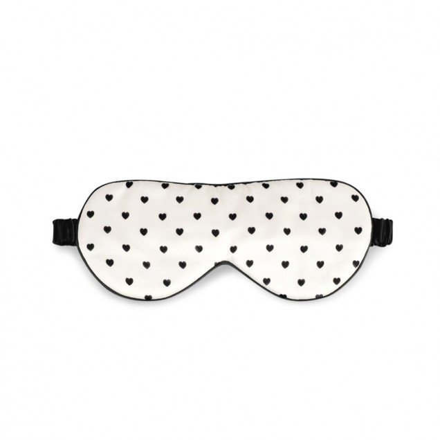 Black & White Heart Silk Sleep Mask UK