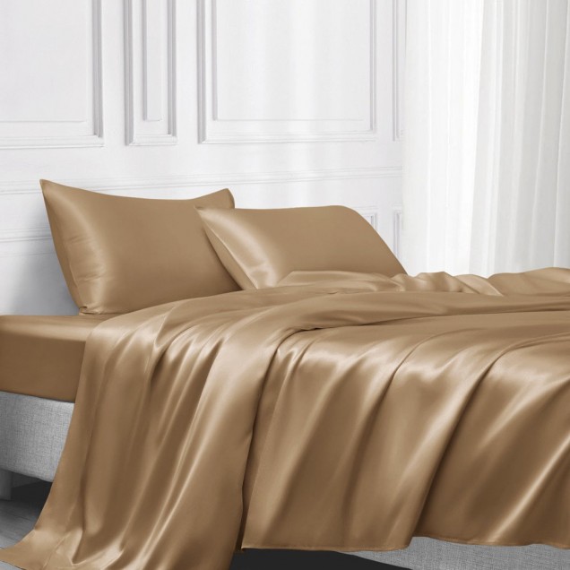 Cappuccino 22 Momme Mulberry Silk Flat Sheet UK Cappuccino 22 Momme Mulberry Silk Flat Sheet UK