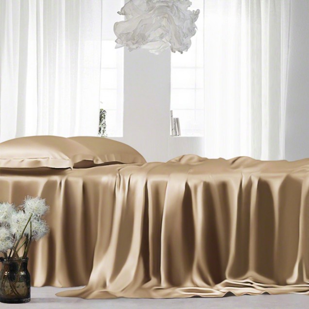 Cappuccino 22 Momme Mulberry Silk Sheet Set UK Cappuccino 22 Momme Mulberry Silk Sheet Set UK
