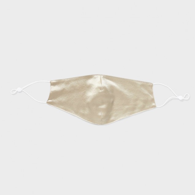 Champagne & White Double-Sided 22 Momme Silk Face Mask UK Champagne & White Double-Sided 22 Momme Silk Face Mask UK