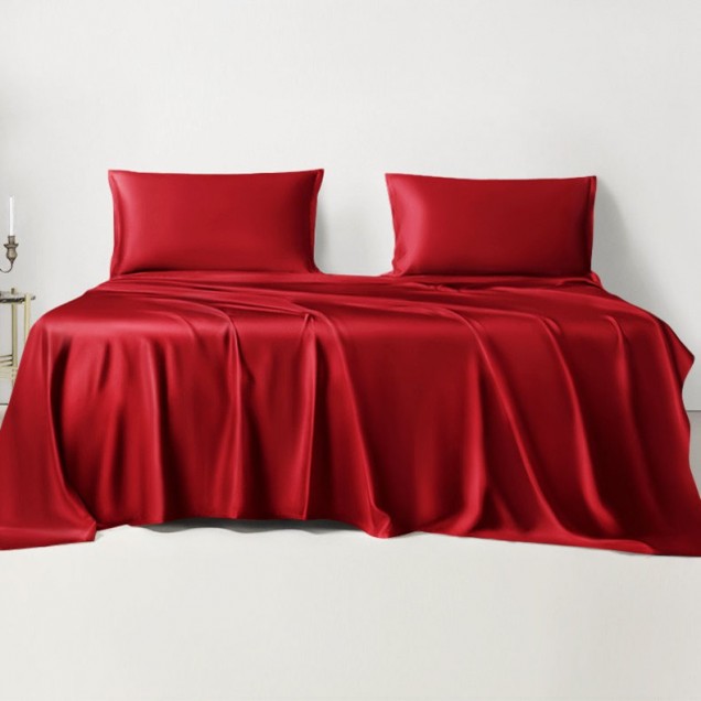 Cherry 22 Momme Mulberry Silk Sheet Set UK Cherry 22 Momme Mulberry Silk Sheet Set UK