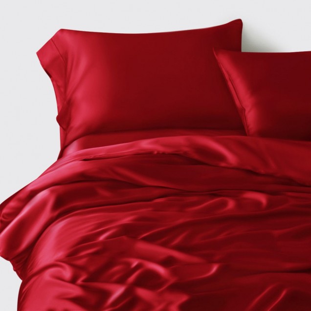 Cherry 3 PCS 22 Momme Mulberry Silk Duvet Cover Set UK Cherry 3 PCS 22 Momme Mulberry Silk Duvet Cover Set UK
