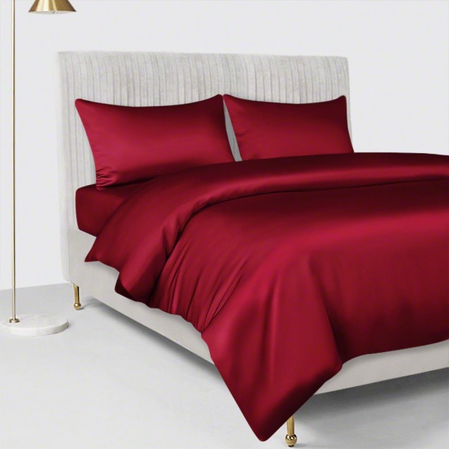 Claret 22 Momme Mulberry Silk Duvet Cover UK Claret 22 Momme Mulberry Silk Duvet Cover UK
