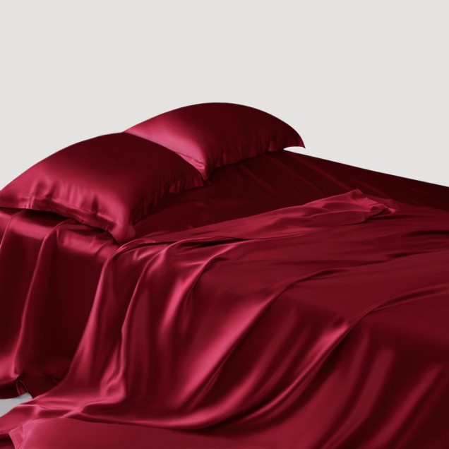 Claret 22 Momme Mulberry Silk Sheet Set UK Claret 22 Momme Mulberry Silk Sheet Set UK