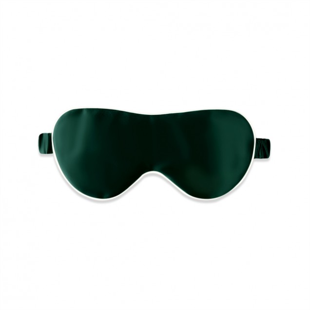 Dark Green & Ivory Suede Rose Silk Eye Mask UK Dark Green & Ivory Suede Rose Silk Eye Mask UK