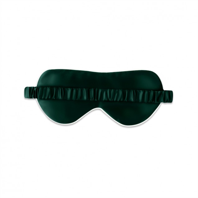 Dark Green & Ivory Suede Rose Silk Eye Mask UK Dark Green & Ivory Suede Rose Silk Eye Mask UK