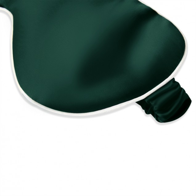 Dark Green & Ivory Suede Rose Silk Eye Mask UK Dark Green & Ivory Suede Rose Silk Eye Mask UK