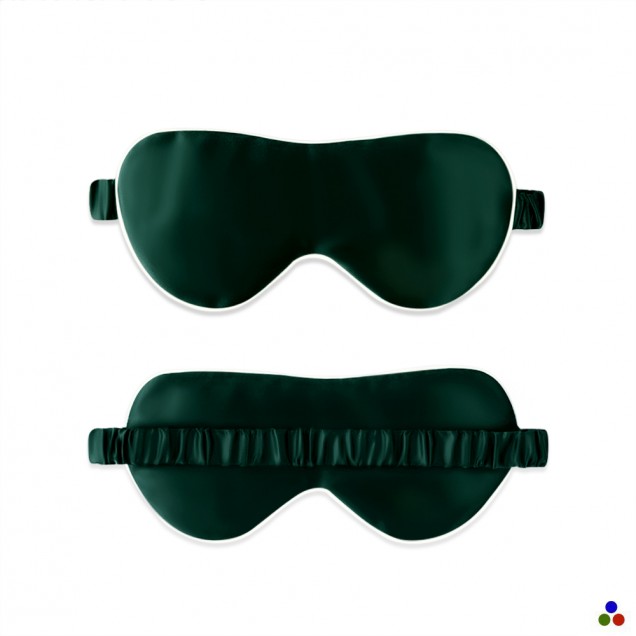 Dark Green & Ivory Suede Rose Silk Eye Mask UK Dark Green & Ivory Suede Rose Silk Eye Mask UK