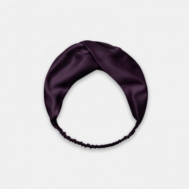 Dark Purple Mulberry Silk Headband UK