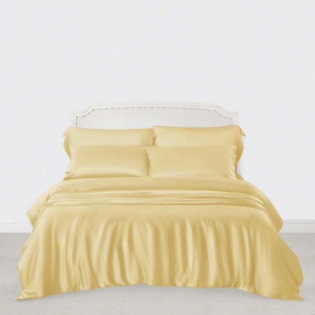Gold 3 PCS 22 Momme Mulberry Silk Duvet Cover Set UK Gold 3 PCS 22 Momme Mulberry Silk Duvet Cover Set UK