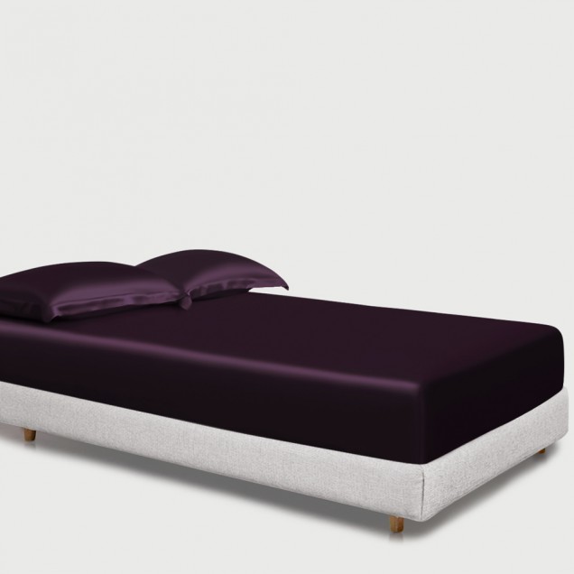 Grape 22 Momme Mulberry Silk Fitted Sheet UK Grape 22 Momme Mulberry Silk Fitted Sheet UK
