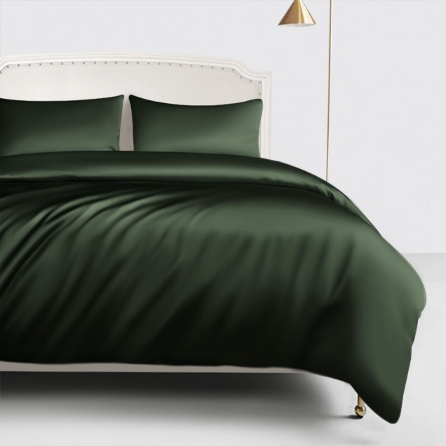 Hunter Green 22 Momme Mulberry Silk Duvet Cover UK Hunter Green 22 Momme Mulberry Silk Duvet Cover UK