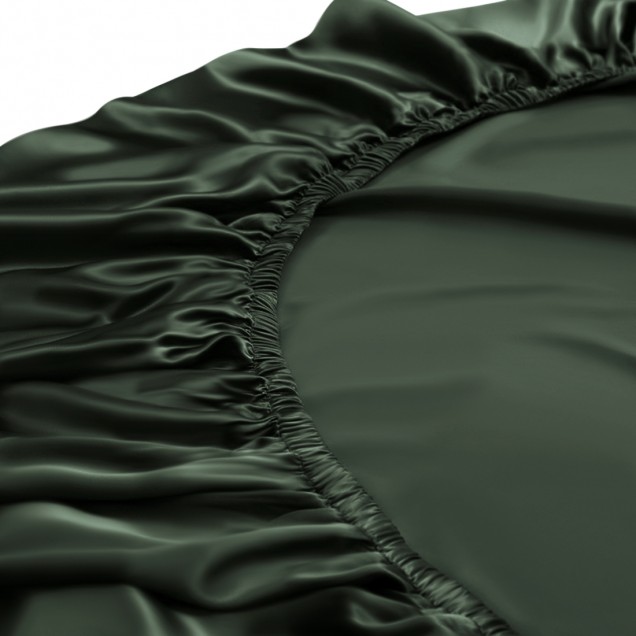 Hunter Green 22 Momme Mulberry Silk Fitted Sheet UK Hunter Green 22 Momme Mulberry Silk Fitted Sheet UK