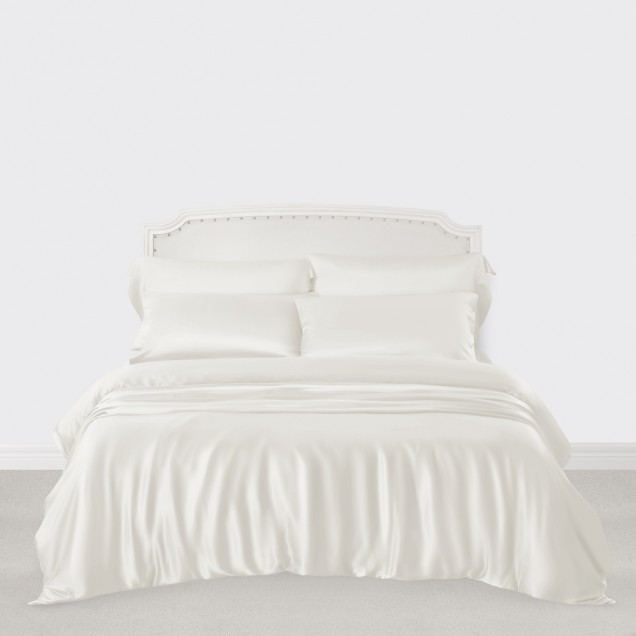 Ivory 3 PCS 22 Momme Mulberry Silk Duvet Cover Set UK Ivory 3 PCS 22 Momme Mulberry Silk Duvet Cover Set UK