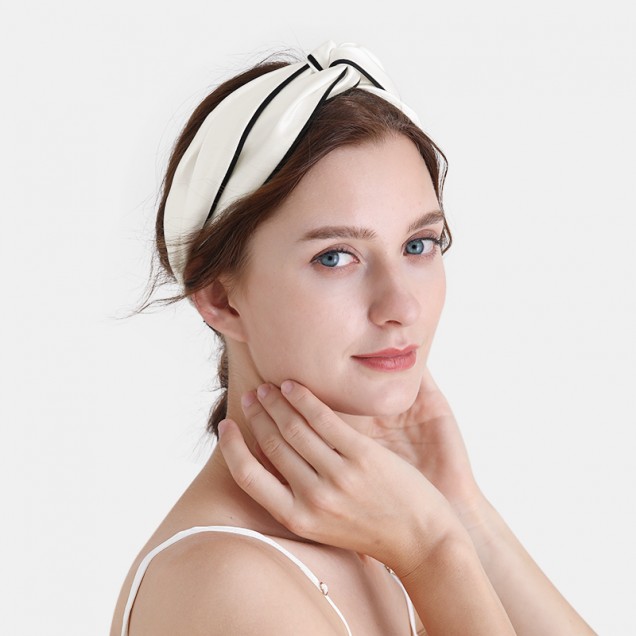 Ivory & Black Silk Headband UK Ivory & Black Silk Headband UK