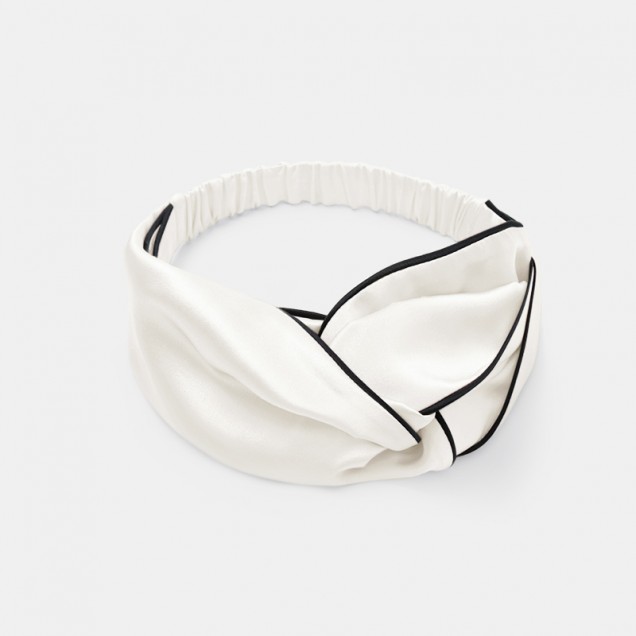 Ivory & Black Silk Headband UK Ivory & Black Silk Headband UK