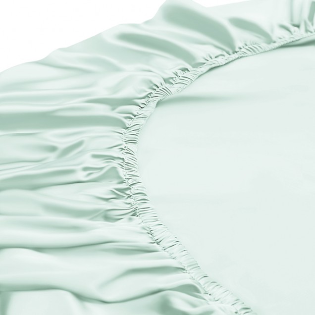 Light Cyan 22 Momme Mulberry Silk Fitted Sheet UK Light Cyan 22 Momme Mulberry Silk Fitted Sheet UK