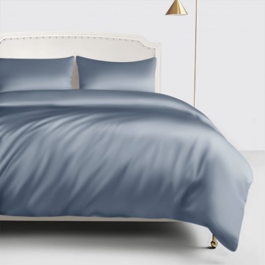 Misty Blue 22 Momme Mulberry Silk Duvet Cover UK
