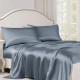 Misty Blue 22 Momme Mulberry Silk Flat Sheet UK Misty Blue 22 Momme Mulberry Silk Flat Sheet UK