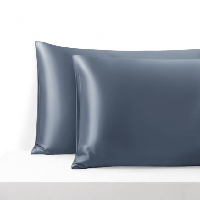 Misty Blue Envelope 22 Momme Mulberry Silk Pillowcase UK Misty Blue Envelope 22 Momme Mulberry Silk Pillowcase UK