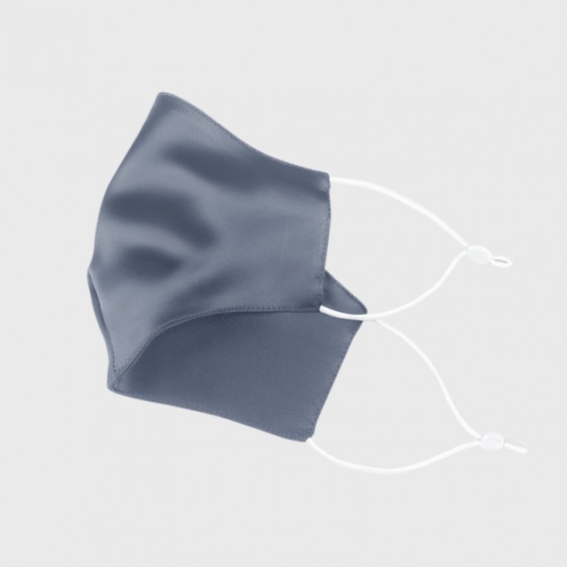 Misty Blue & White Double-Sided 22 Momme Silk Face Mask UK Misty Blue & White Double-Sided 22 Momme Silk Face Mask UK