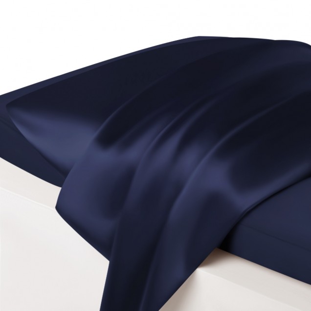 Navy Envelope 22 Momme Mulberry Silk Pillowcase UK Navy Envelope 22 Momme Mulberry Silk Pillowcase UK