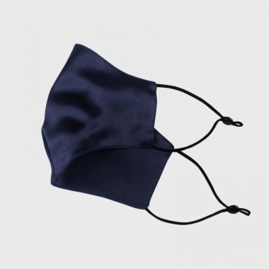Navy & Black Double-Sided 22 Momme Silk Face Mask UK