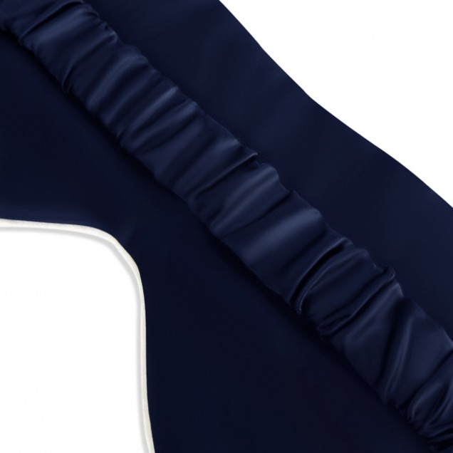 Navy & Ivory Suede Rose Silk Eye Mask UK