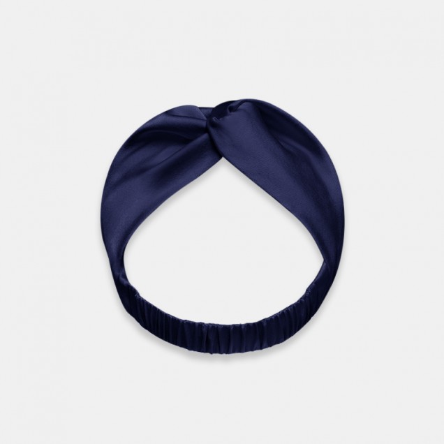 Navy Mulberry Silk Headband UK Navy Mulberry Silk Headband UK