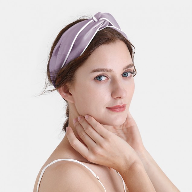 Purple & Ivory Silk Headband UK Purple & Ivory Silk Headband UK