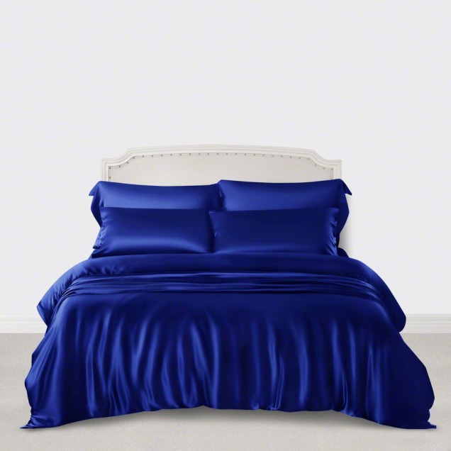 Royal Blue 3 PCS 22 Momme Mulberry Silk Duvet Cover Set UK Royal Blue 3 PCS 22 Momme Mulberry Silk Duvet Cover Set UK