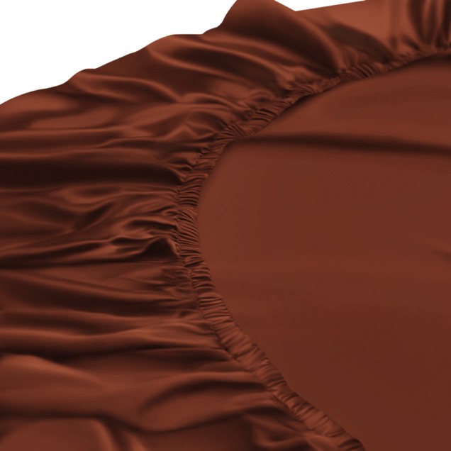 Rust Red 22 Momme Mulberry Silk Fitted Sheet UK Rust Red 22 Momme Mulberry Silk Fitted Sheet UK