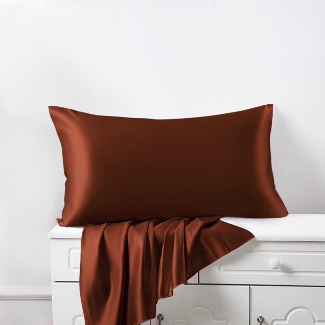 Rust Red Envelope 22 Momme Mulberry Silk Pillowcase UK Rust Red Envelope 22 Momme Mulberry Silk Pillowcase UK
