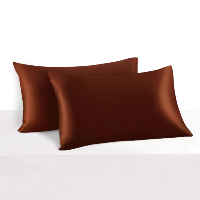 Rust Red 22 Momme Mulberry Silk Pillowcase with Hidden Zipper UK