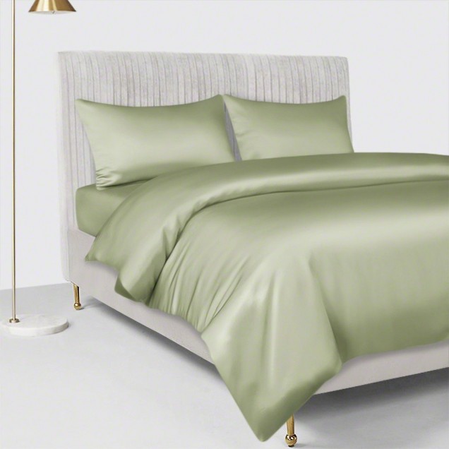 Sage Green 22 Momme Mulberry Silk Duvet Cover UK Sage Green 22 Momme Mulberry Silk Duvet Cover UK