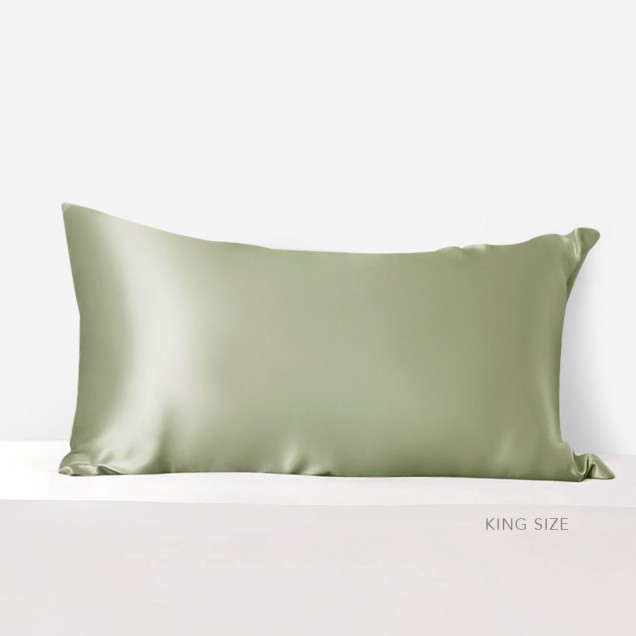 Sage Green 22 Momme Mulberry Silk Pillowcase with Hidden Zipper UK Sage Green 22 Momme Mulberry Silk Pillowcase with Hidden Zipper UK