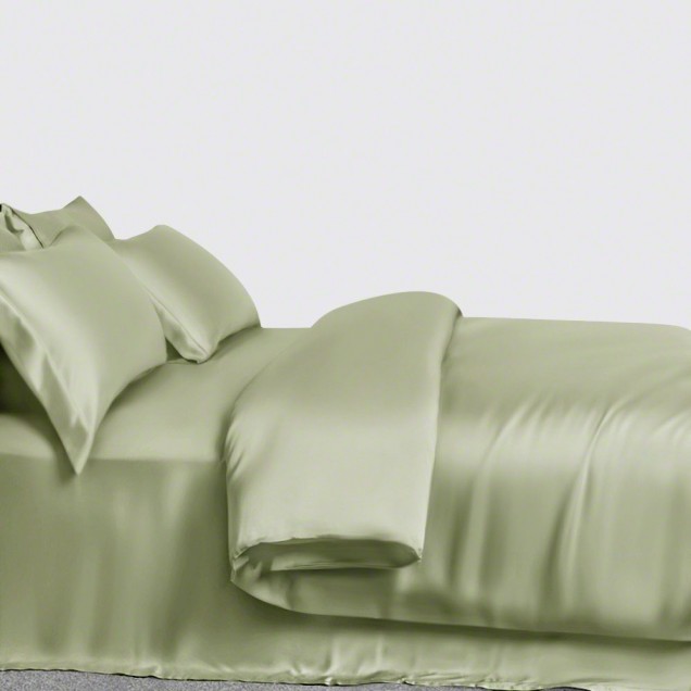 Sage Green 3 PCS 22 Momme Mulberry Silk Duvet Cover Set UK Sage Green 3 PCS 22 Momme Mulberry Silk Duvet Cover Set UK
