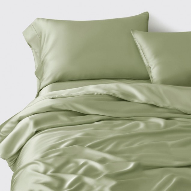 Sage Green 3 PCS 22 Momme Mulberry Silk Duvet Cover Set UK Sage Green 3 PCS 22 Momme Mulberry Silk Duvet Cover Set UK