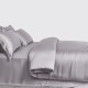 Silver 3 PCS 22 Momme Mulberry Silk Duvet Cover Set UK Silver 3 PCS 22 Momme Mulberry Silk Duvet Cover Set UK